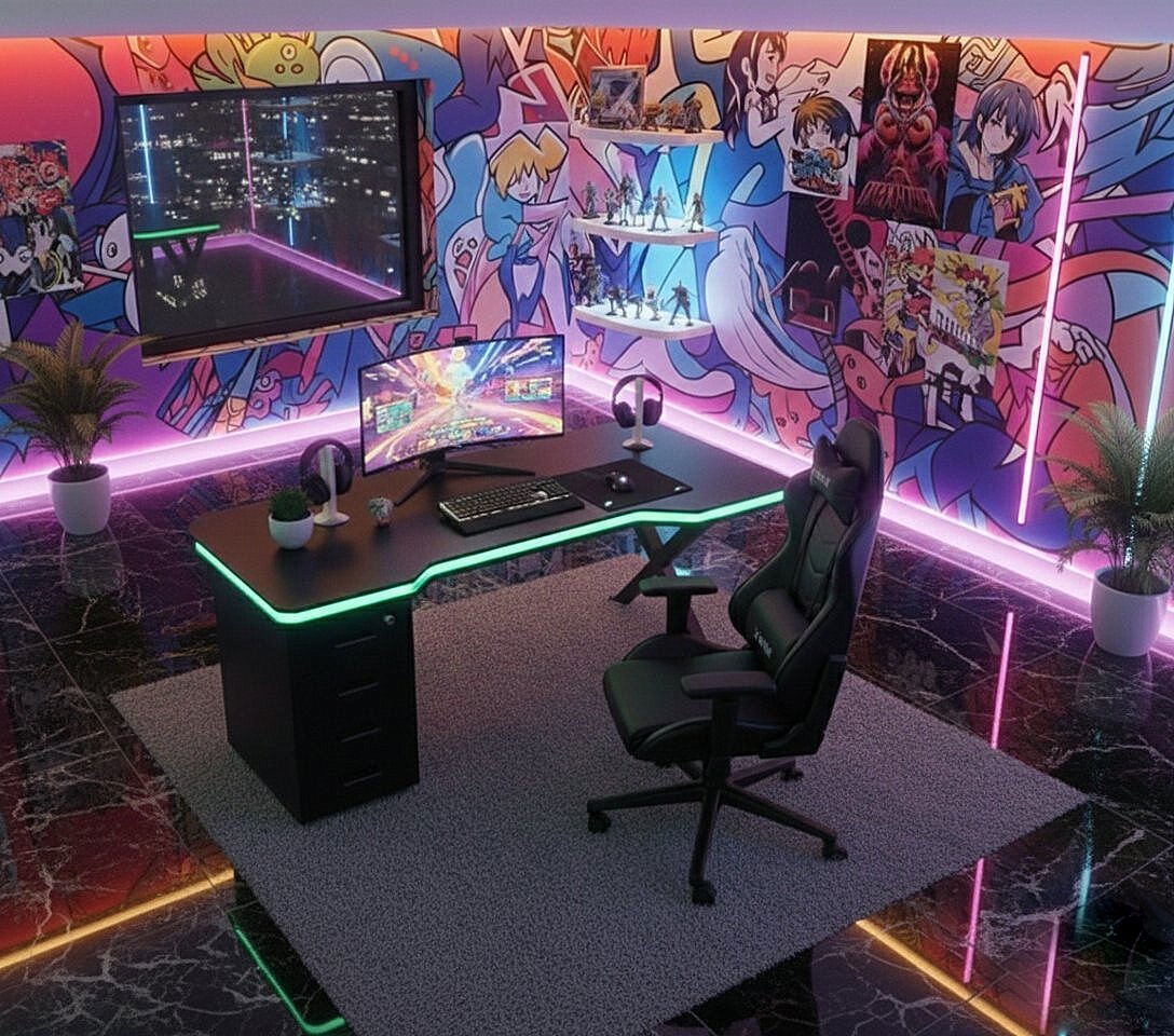 XMAX Zyra 160x80cm Işıklı Çekmeceli Siyah MDF Çalışma Yada Oyun Masası