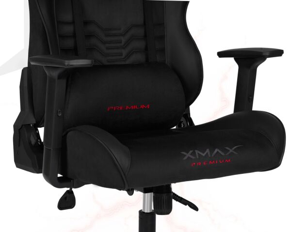 XMAX / Rio Terletmez Kısmi Derili Kadife Kumaş Siyah Gaming Oyuncu Koltuğu / 120 Kg Taşır