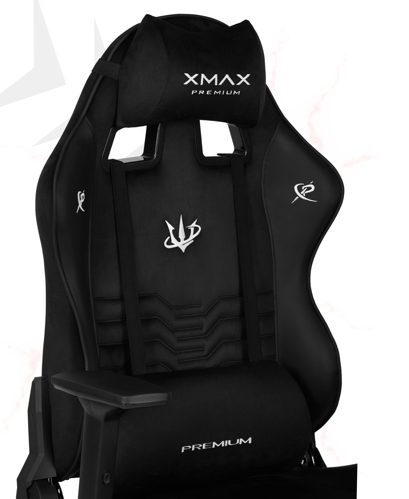 XMAX / Rio Terletmez Kısmi Derili Kadife Kumaş Siyah Gaming Oyuncu Koltuğu / 120 Kg Taşır