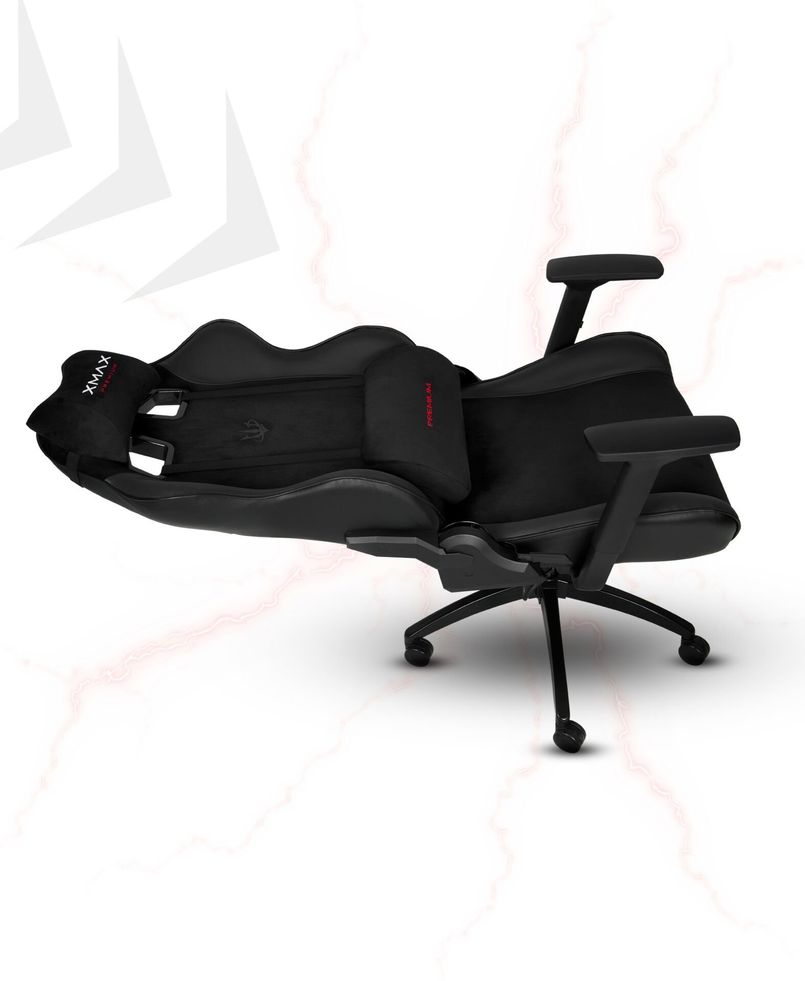 XMAX / Rio Terletmez Kısmi Derili Kadife Kumaş Siyah Gaming Oyuncu Koltuğu / 120 Kg Taşır