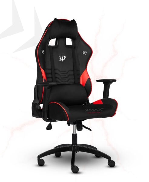 XMAX NO NAME / Rio Terletmez Kısmi Derili Kadife Kumaş Kırmızı Siyah Gaming Oyuncu Koltuğu / 120 Kg Taşır