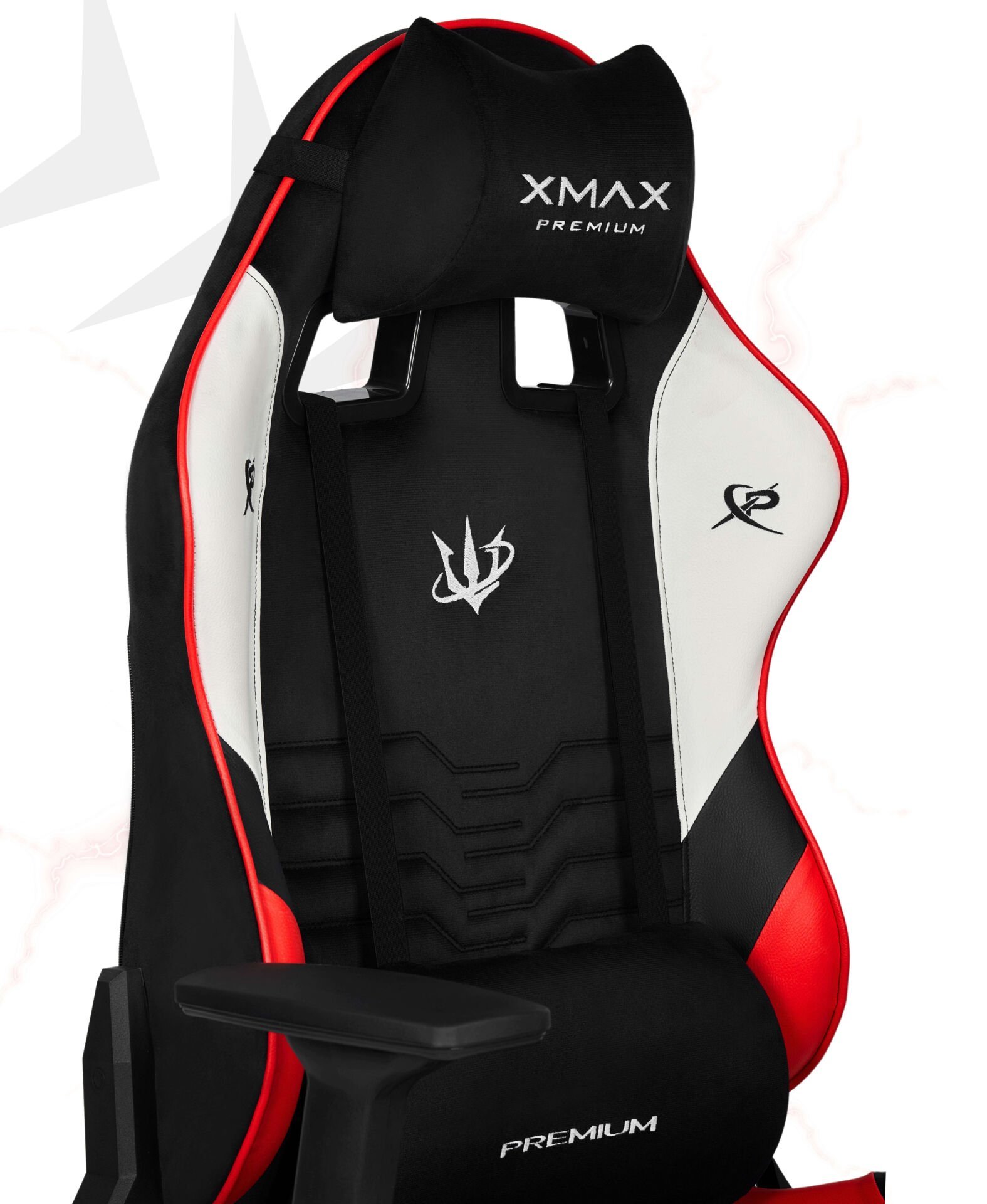 XMAX / Rio Terletmez Kısmi Derili Kadife Kumaş Kırmızı Siyah Gaming Oyuncu Koltuğu / 120 Kg Taşır