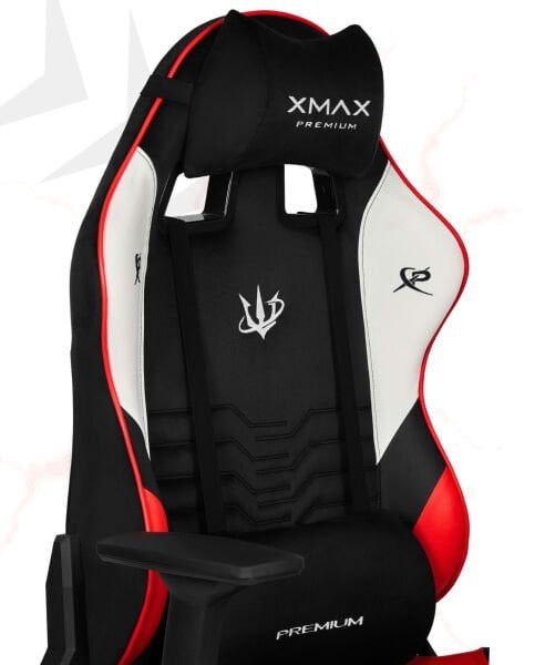 XMAX / Rio Terletmez Kısmi Derili Kadife Kumaş Kırmızı Siyah Gaming Oyuncu Koltuğu / 120 Kg Taşır