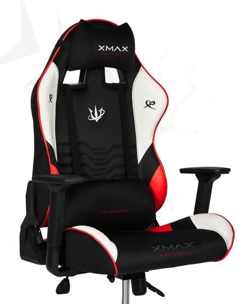 XMAX / Rio Terletmez Kısmi Derili Kadife Kumaş Kırmızı Siyah Gaming Oyuncu Koltuğu / 120 Kg Taşır