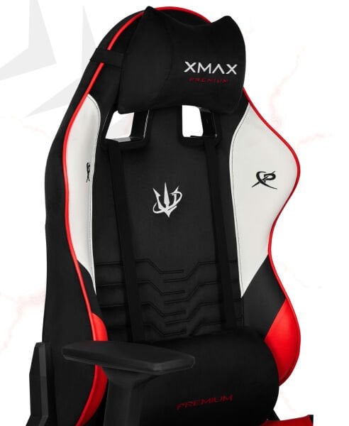 XMAX / Rio Terletmez Kısmi Derili Kadife Kumaş Kırmızı Siyah Gaming Oyuncu Koltuğu / 120 Kg Taşır