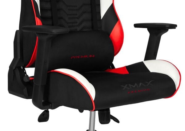 XMAX / Rio Terletmez Kısmi Derili Kadife Kumaş Kırmızı Siyah Gaming Oyuncu Koltuğu / 120 Kg Taşır