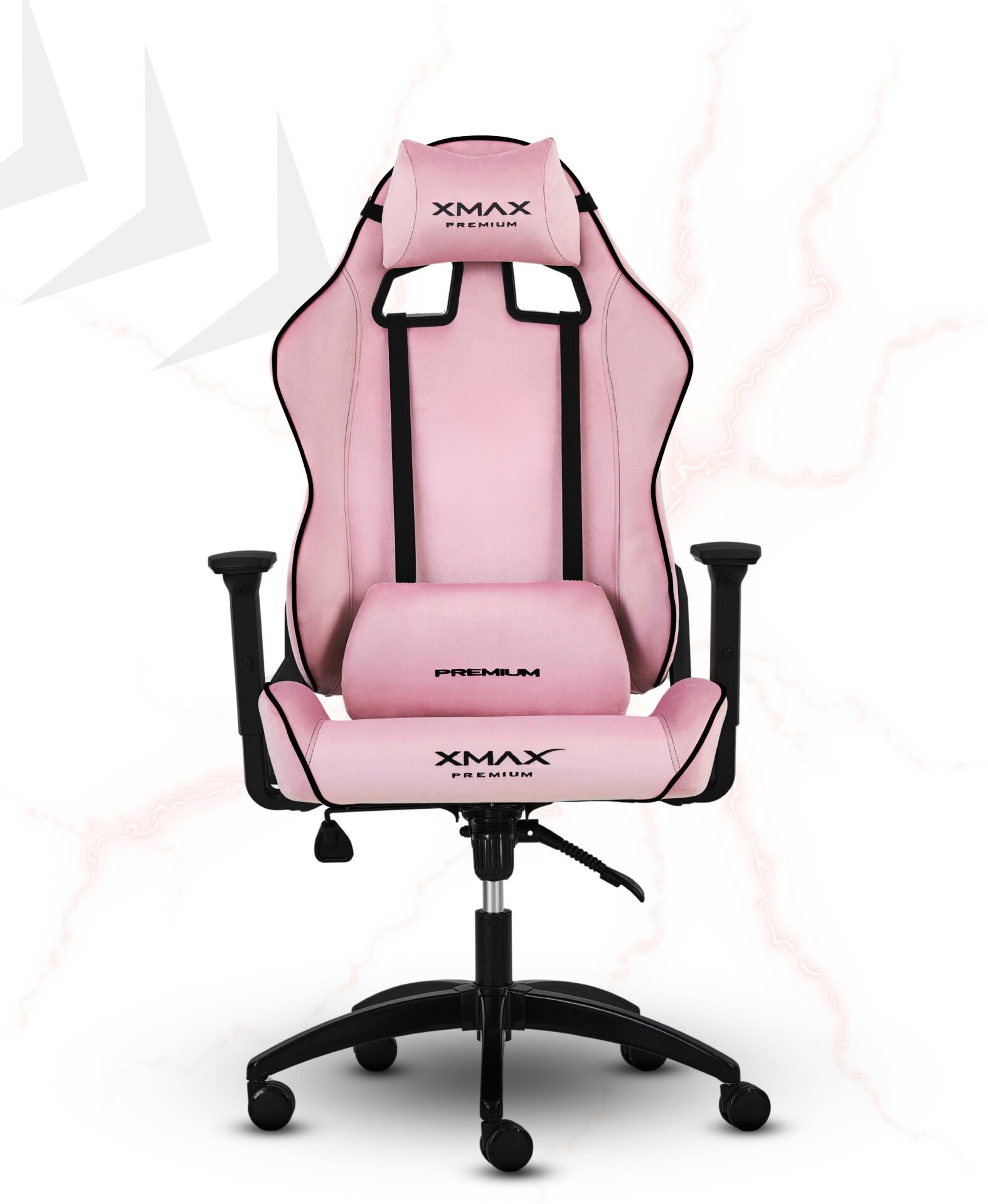 XMAX / Rio Balerion Terletmez Kadife Kumaş Pembe Gaming Oyuncu Koltuğu / 120 Kg Taşır