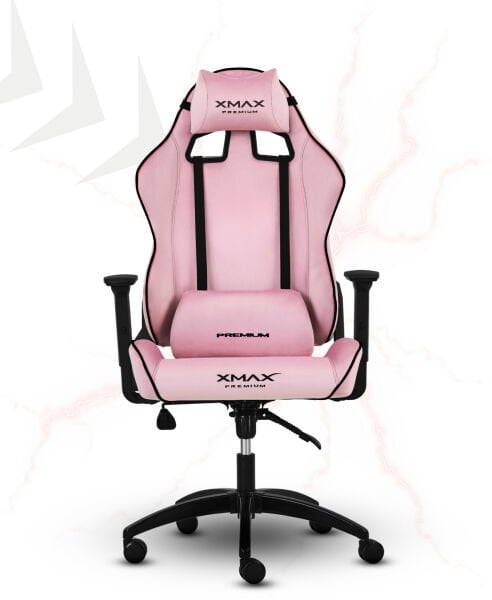 XMAX / Rio Balerion Terletmez Kadife Kumaş Pembe Gaming Oyuncu Koltuğu / 120 Kg Taşır