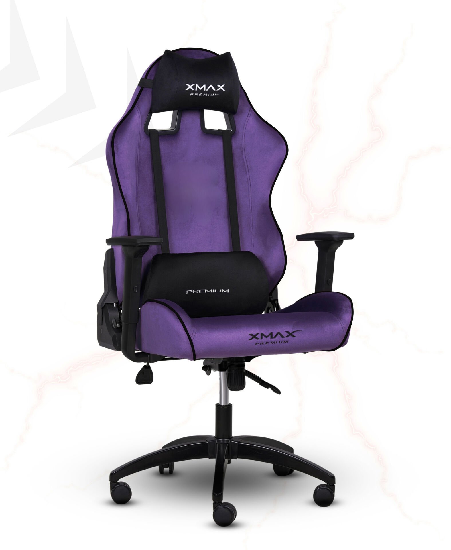 XMAX / Rio Balerion Terletmez Kadife Kumaş Mor Gaming Oyuncu Koltuğu / 120 Kg Taşır