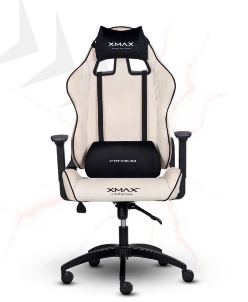 XMAX / Rio Balerion Terletmez Kadife Kumaş Beyaz Gaming Oyuncu Koltuğu / 120 Kg Taşır