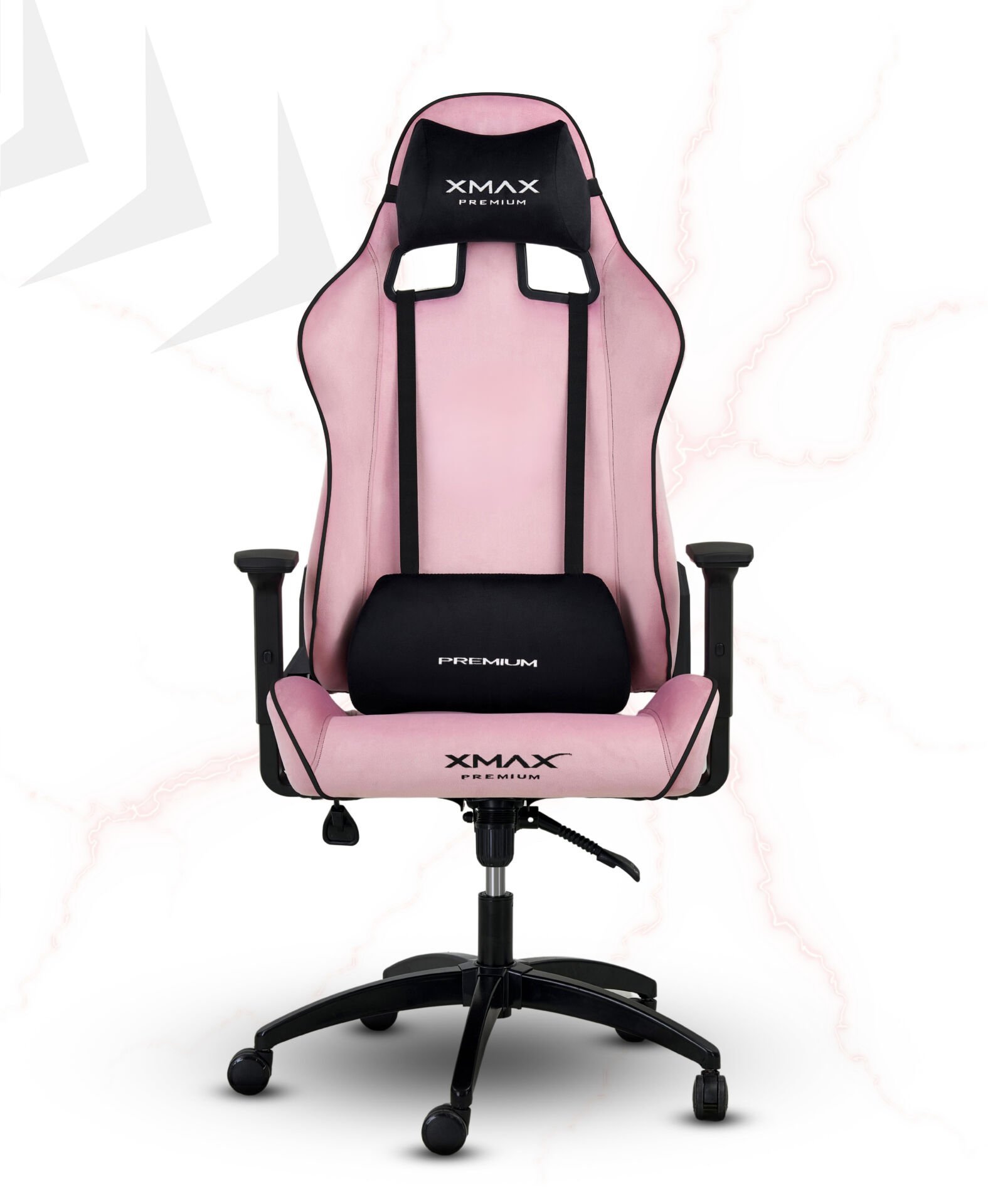XMAX / Rio Plus Balerion Terletmez Kadife Kumaş Pembe Gaming Oyuncu Koltuğu / 120 Kg Taşır