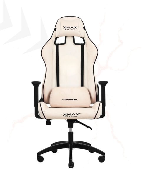 XMAX / Rio Plus Balerion Terletmez Kadife Kumaş Beyaz Gaming Oyuncu Koltuğu / 120 Kg Taşır