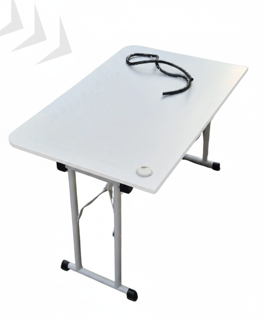 JetKur Düz Kesim Beyaz Bilgisayar Oyuncu Masası 100x60cm Sallanmaz Metal Ayaklı - Pratik Kurulum