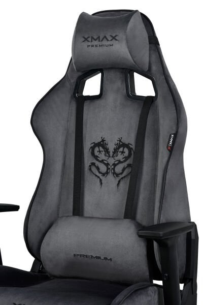 XMAX / Rio Plus Balerion Terletmez Kadife Kumaş Koyu Gri Gaming Oyuncu Koltuğu / 120 Kg Taşır