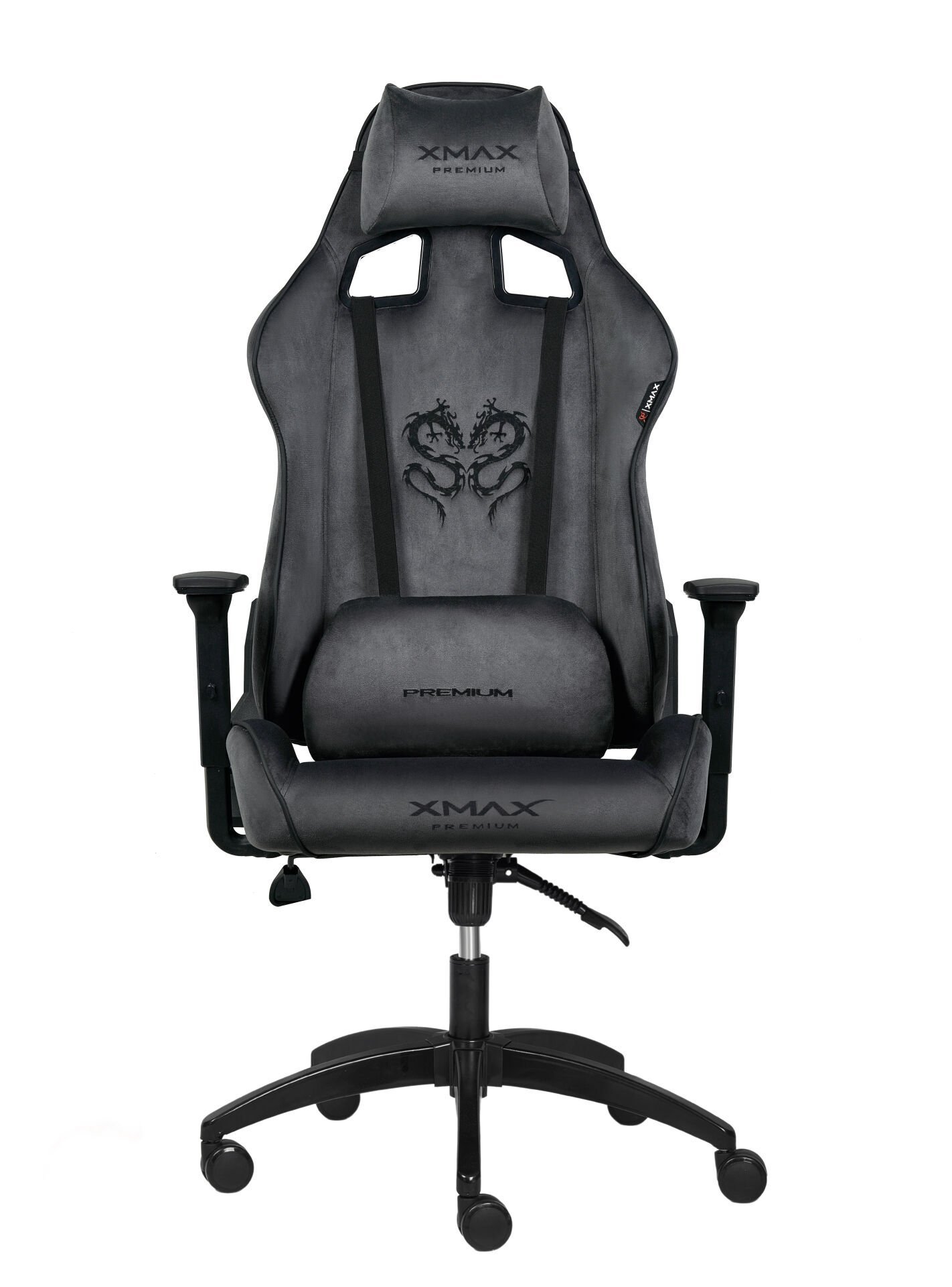 XMAX / Rio Plus Balerion Terletmez Kadife Kumaş Koyu Gri Gaming Oyuncu Koltuğu / 120 Kg Taşır