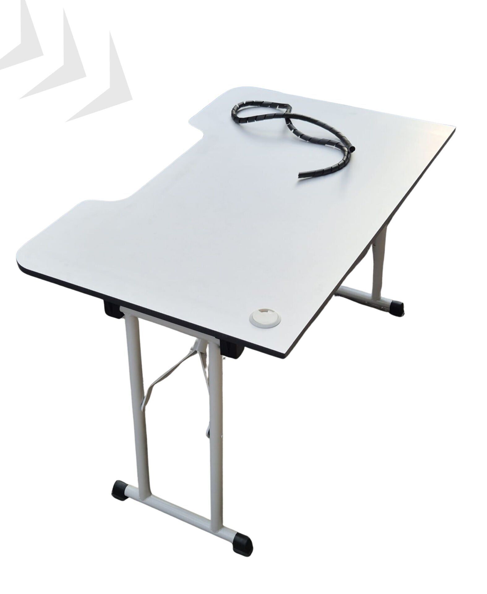 JetKur Beyaz Bilgisayar Oyuncu Çalışma Masası 120x75 cm Sallanmaz Metal Ayaklı - Pratik Kurulum