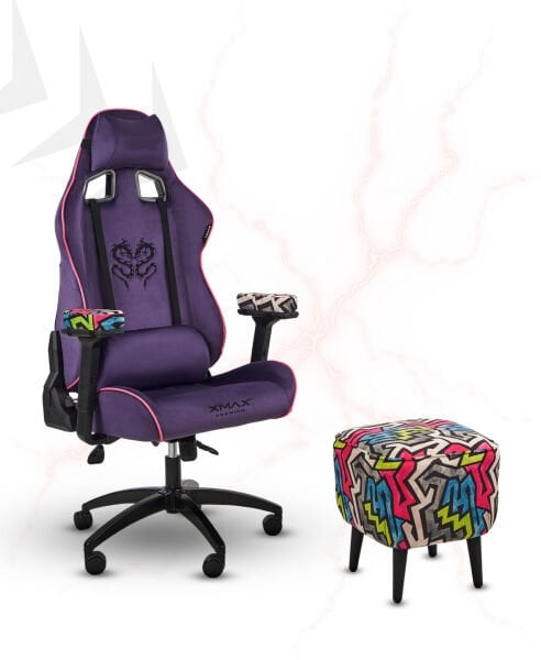 XMAX NO NAME / Rio Plus Mor Kumaş Oyuncu Koltuğu - Ayak Uzatmalı Puf - Kol Pedi 3'Ü BİR ARADA PAKET