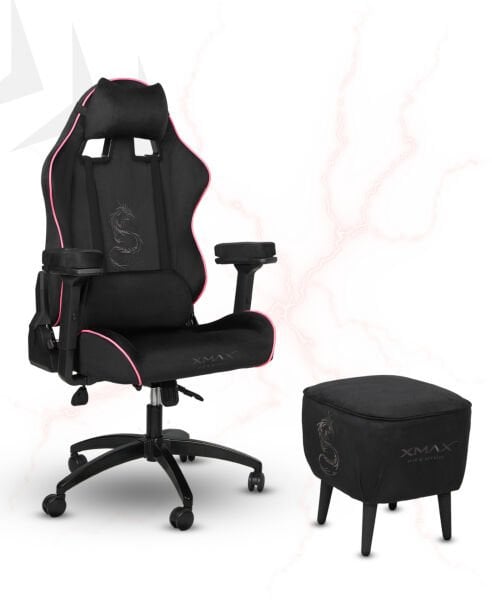 XMAX NO NAME / Rio Siyah Kumaş Oyuncu Koltuğu - Ayak Uzatmalı Puf - Kol Pedi 3'Ü BİR ARADA PAKET