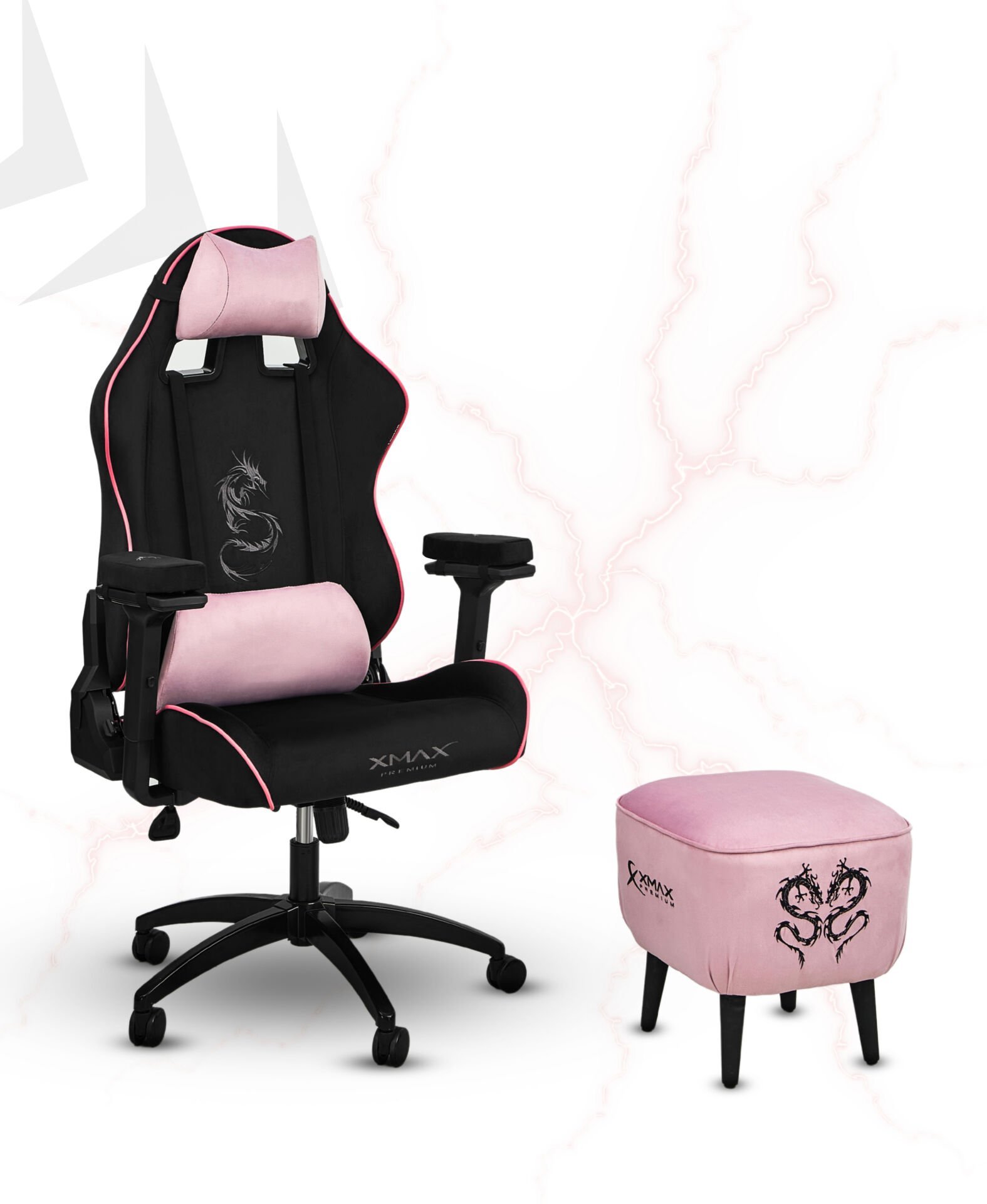 XMAX NO NAME / Rio Siyah Kumaş Oyuncu Koltuğu - Ayak Uzatmalı Puf - Kol Pedi 3'Ü BİR ARADA PAKET