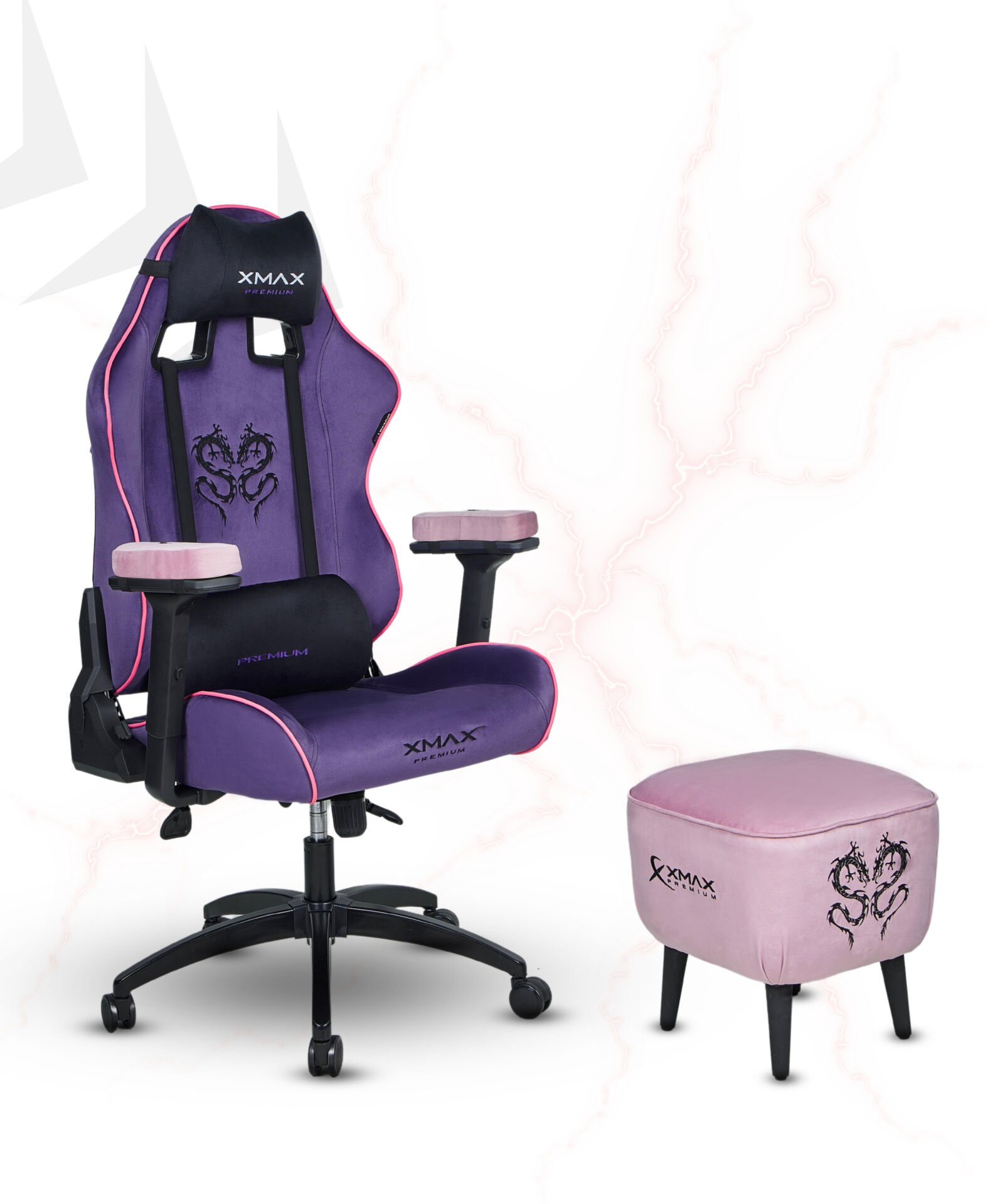 XMAX / Rio Mor Kumaş Oyuncu Koltuğu - Ayak Uzatmalı Puf - Kol Pedi 3'Ü BİR ARADA PAKET