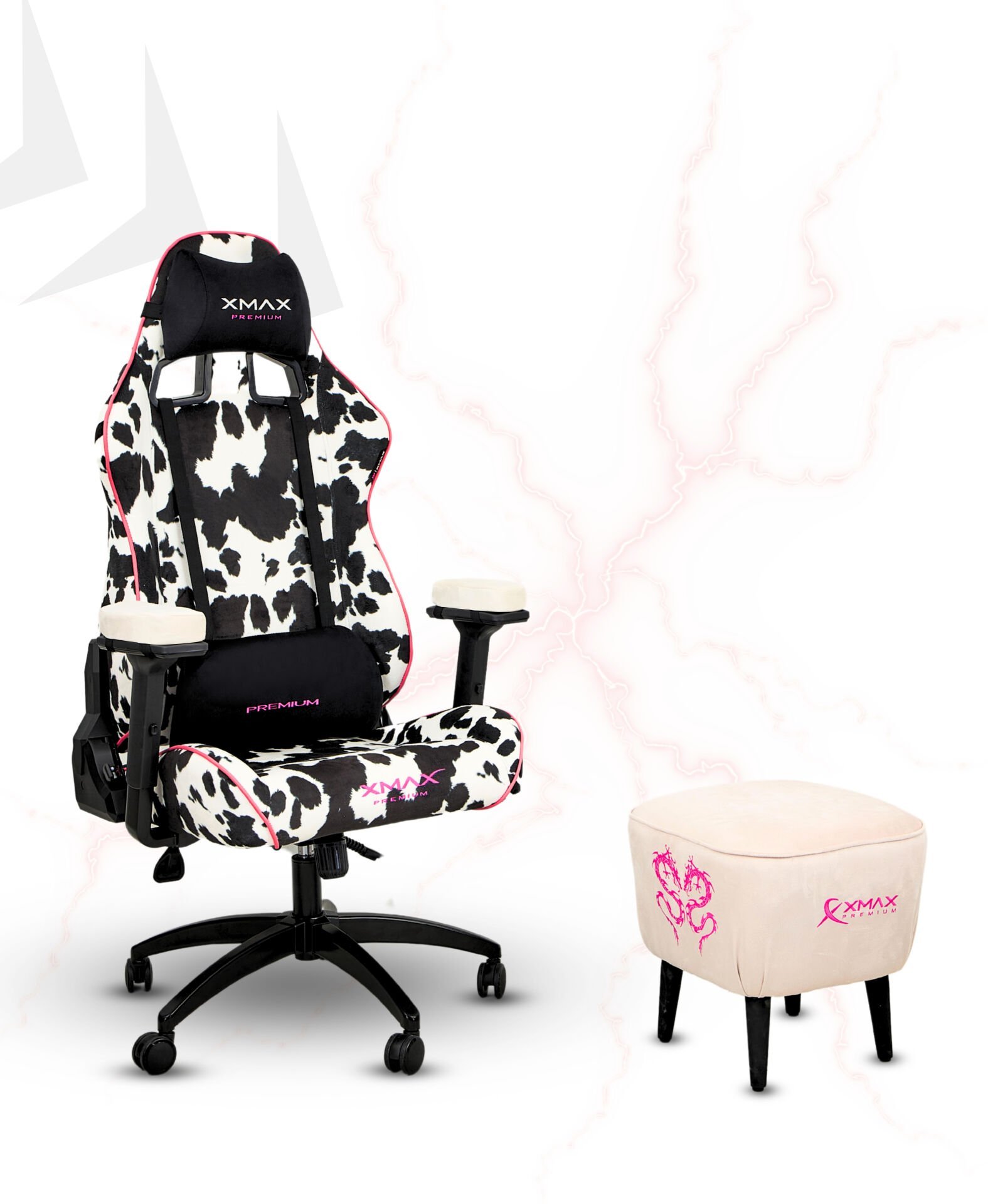 XMAX  / Rio Dalmaçyalı Kumaş Oyuncu Koltuğu - Ayak Uzatmalı Puf - Kol Pedi 3'Ü BİR ARADA PAKET