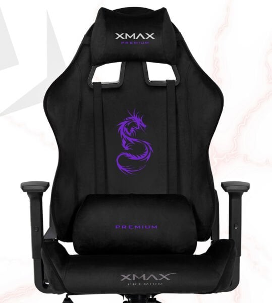 XMAX / Rio Balerion Terletmez Kadife Kumaş Siyah Gaming Oyuncu Koltuğu / 120 Kg Taşır