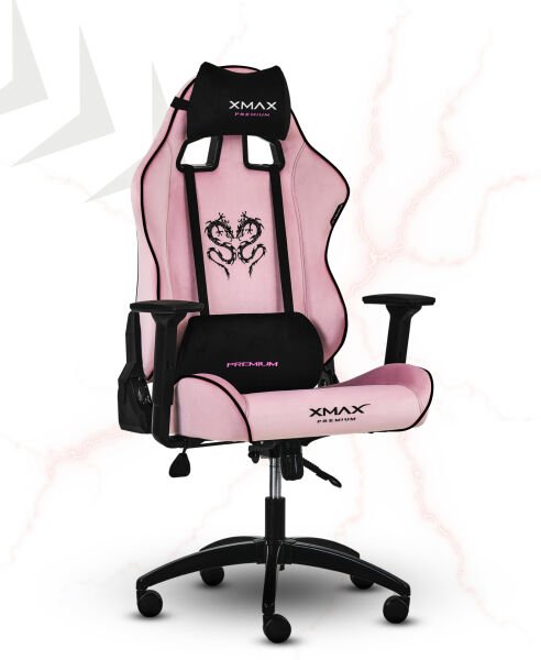 XMAX / Rio Balerion Terletmez Kadife Kumaş Pembe Gaming Oyuncu Koltuğu / 120 Kg Taşır
