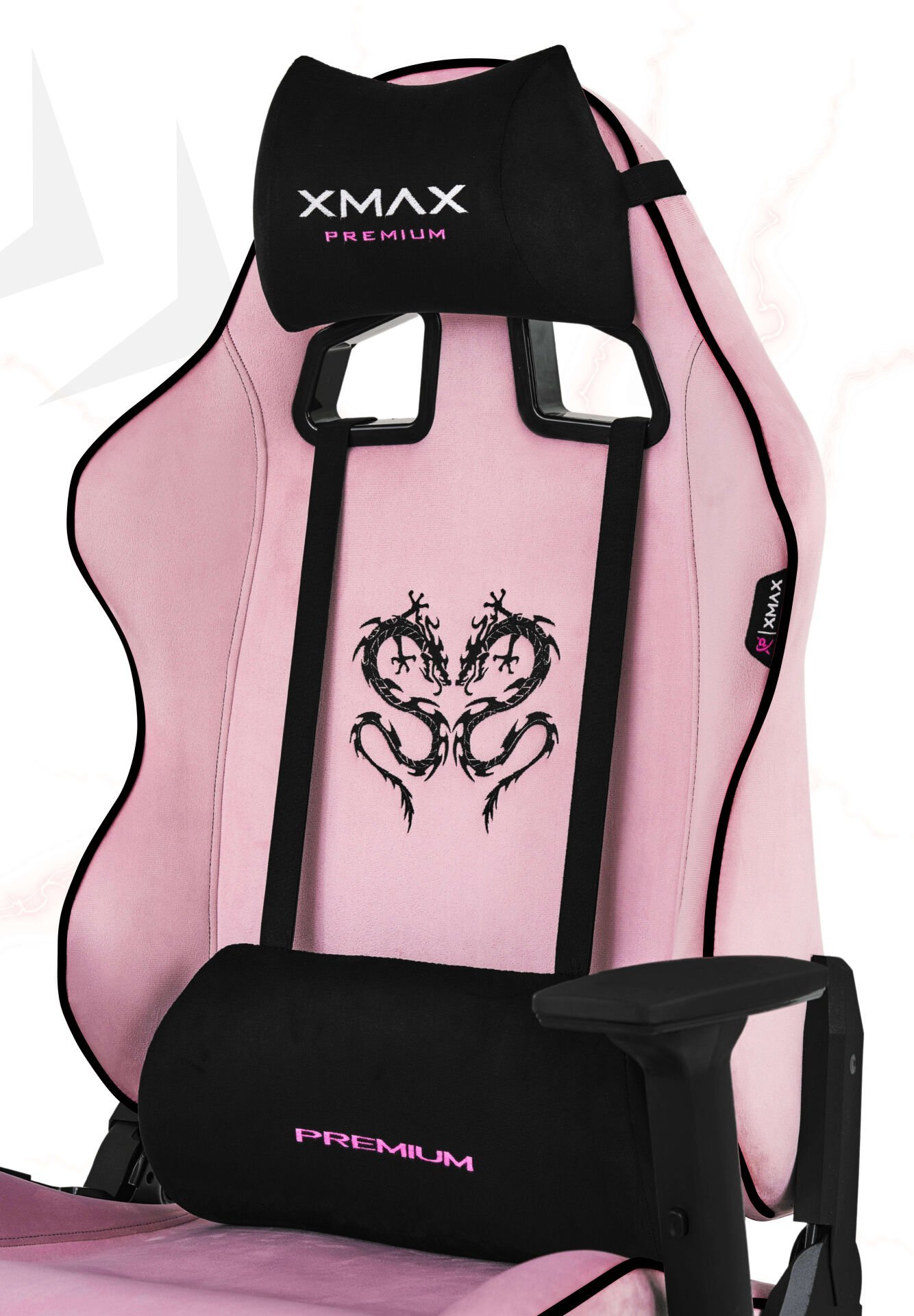 XMAX / Rio Balerion Terletmez Kadife Kumaş Pembe Gaming Oyuncu Koltuğu / 120 Kg Taşır