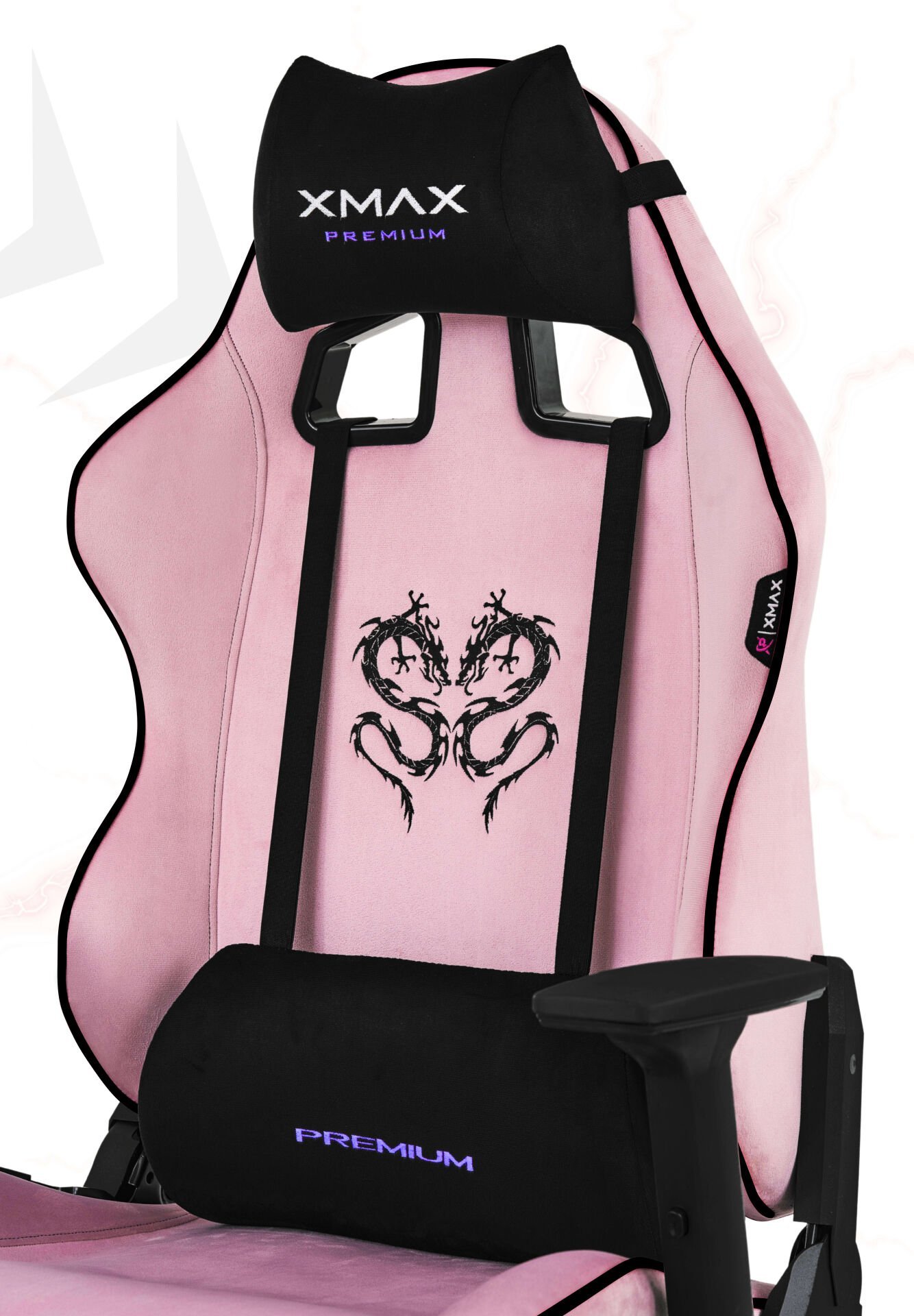 XMAX / Rio Balerion Terletmez Kadife Kumaş Pembe Gaming Oyuncu Koltuğu / 120 Kg Taşır