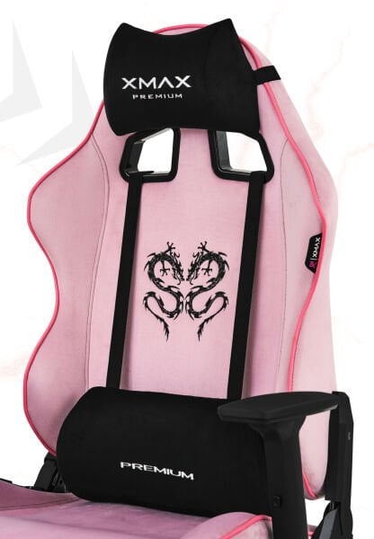 XMAX / Rio Balerion Terletmez Kadife Kumaş Pembe Gaming Oyuncu Koltuğu / 120 Kg Taşır