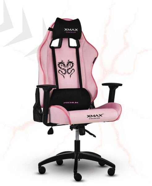 XMAX / Rio Balerion Terletmez Kadife Kumaş Pembe Gaming Oyuncu Koltuğu / 120 Kg Taşır