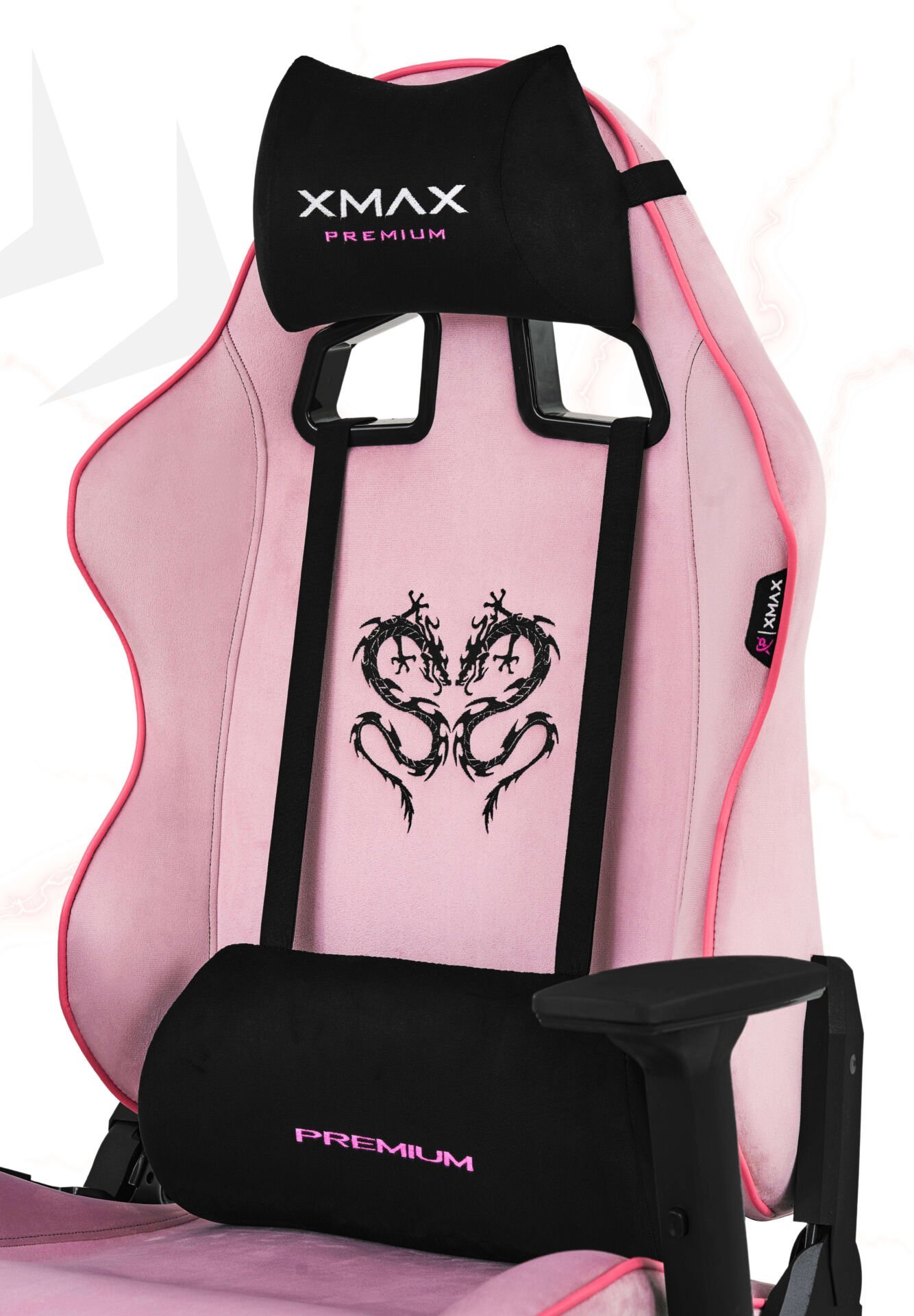 XMAX / Rio Balerion Terletmez Kadife Kumaş Pembe Gaming Oyuncu Koltuğu / 120 Kg Taşır