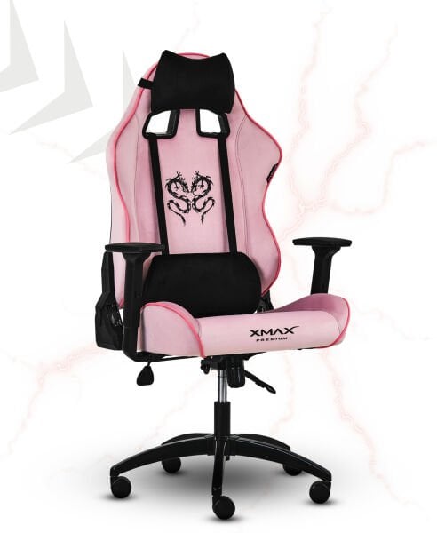 XMAX NO NAME / Rio Balerion Terletmez Kadife Kumaş Pembe Gaming Oyuncu Koltuğu / 120 Kg Taşır