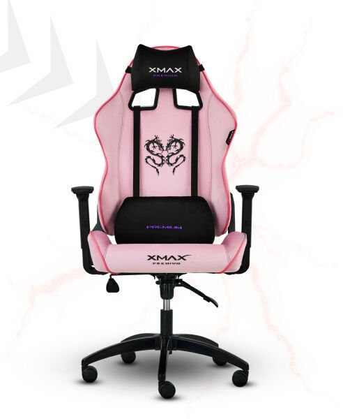 XMAX / Rio Balerion Terletmez Kadife Kumaş Pembe Gaming Oyuncu Koltuğu / 120 Kg Taşır