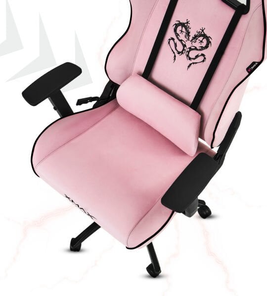 XMAX NO NAME / Rio Balerion Terletmez Kadife Kumaş Pembe Gaming Oyuncu Koltuğu / 120 Kg Taşır