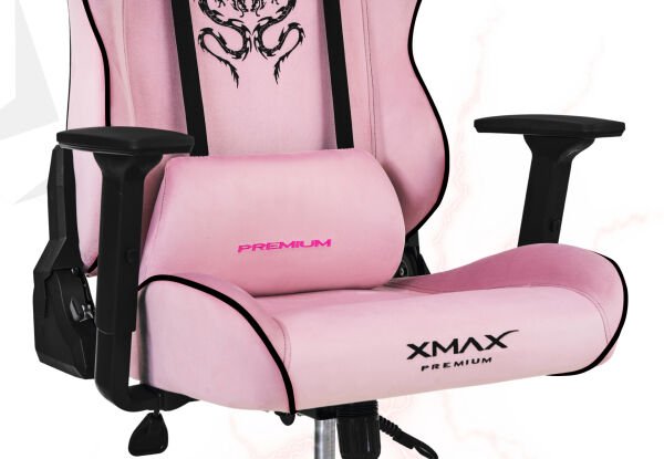 XMAX / Rio Balerion Terletmez Kadife Kumaş Pembe Gaming Oyuncu Koltuğu / 120 Kg Taşır