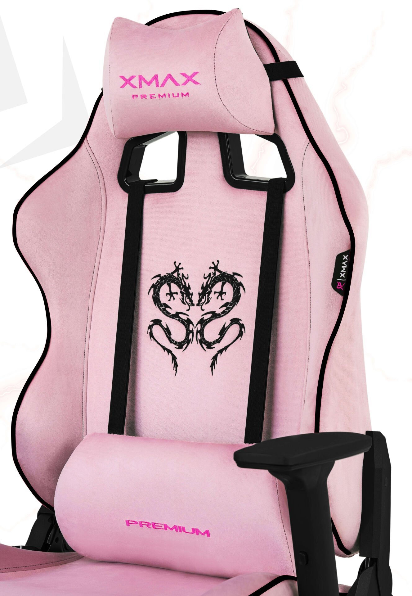 XMAX / Rio Balerion Terletmez Kadife Kumaş Pembe Gaming Oyuncu Koltuğu / 120 Kg Taşır