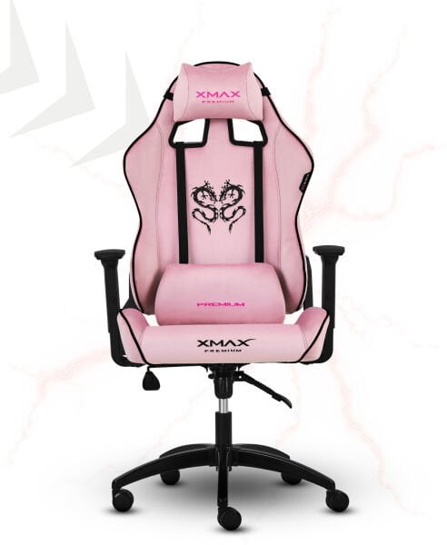 XMAX / Rio Balerion Terletmez Kadife Kumaş Pembe Gaming Oyuncu Koltuğu / 120 Kg Taşır