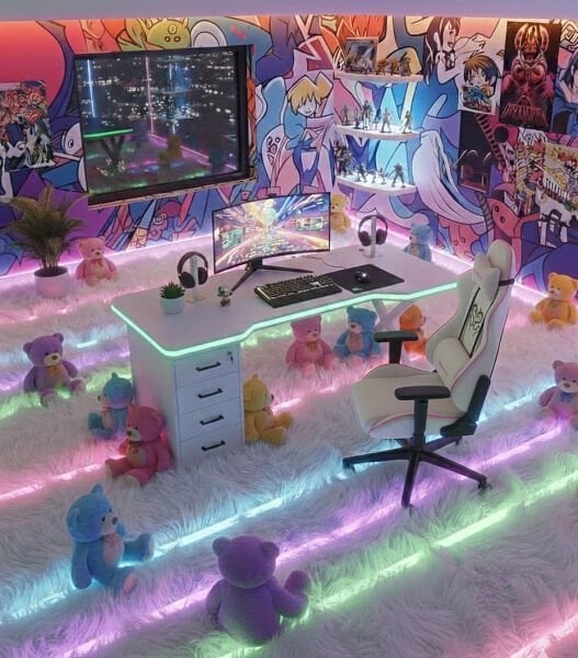 XMAX Zyra 160x80cm Işıklı Çekmeceli Beyaz MDF Çalışma Yada Oyun Masası