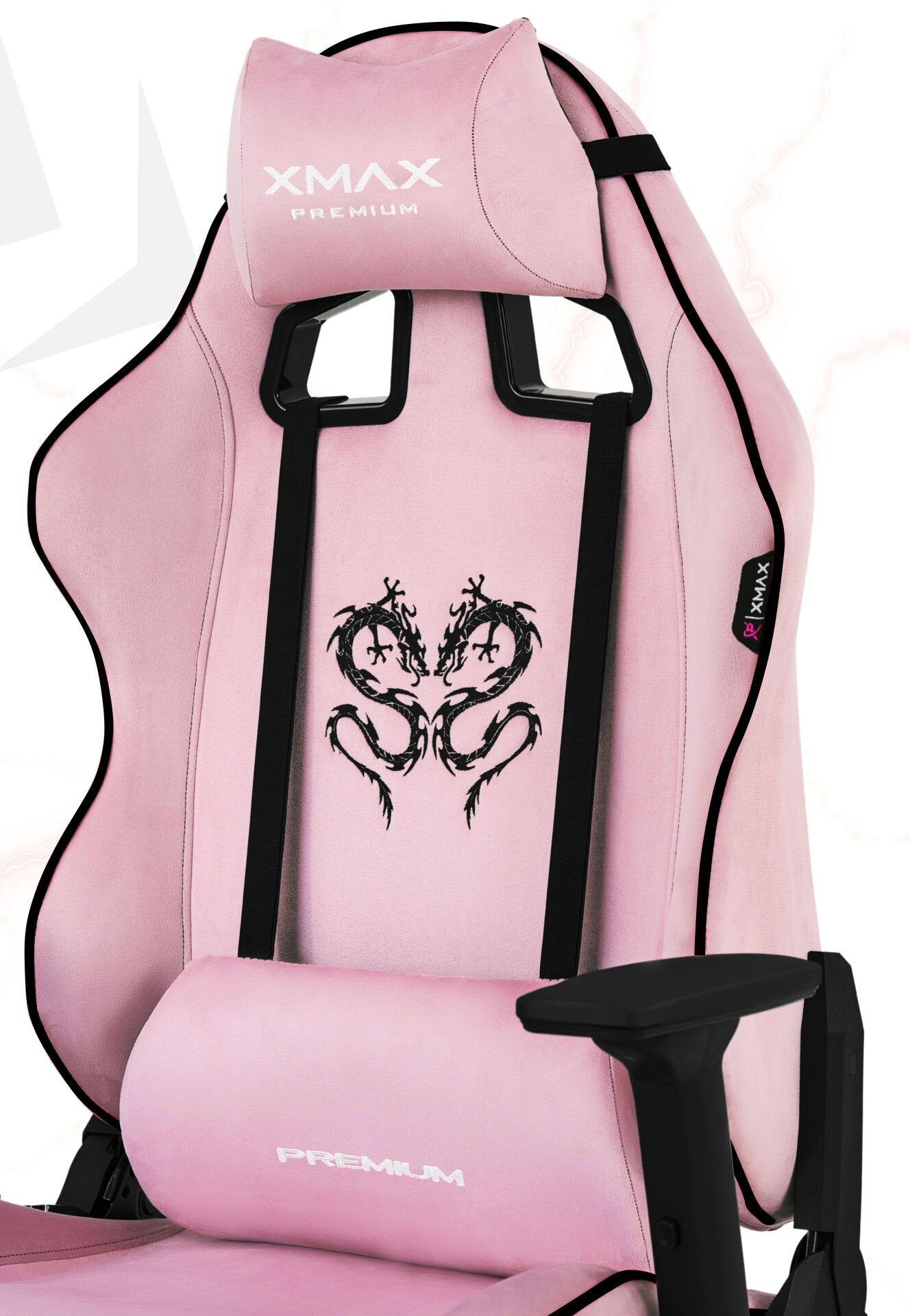 XMAX / Rio Balerion Terletmez Kadife Kumaş Pembe Gaming Oyuncu Koltuğu / 120 Kg Taşır