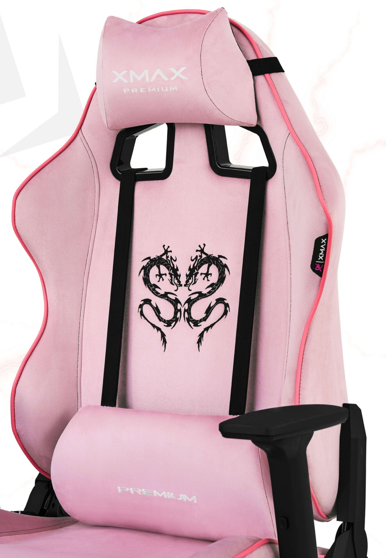 XMAX / Rio Balerion Terletmez Kadife Kumaş Pembe Gaming Oyuncu Koltuğu / 120 Kg Taşır