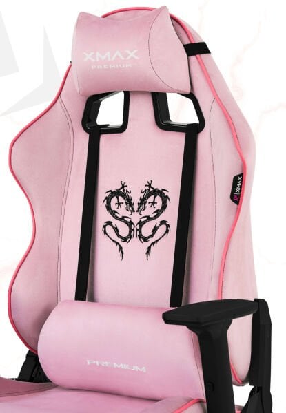 XMAX / Rio Balerion Terletmez Kadife Kumaş Pembe Gaming Oyuncu Koltuğu / 120 Kg Taşır