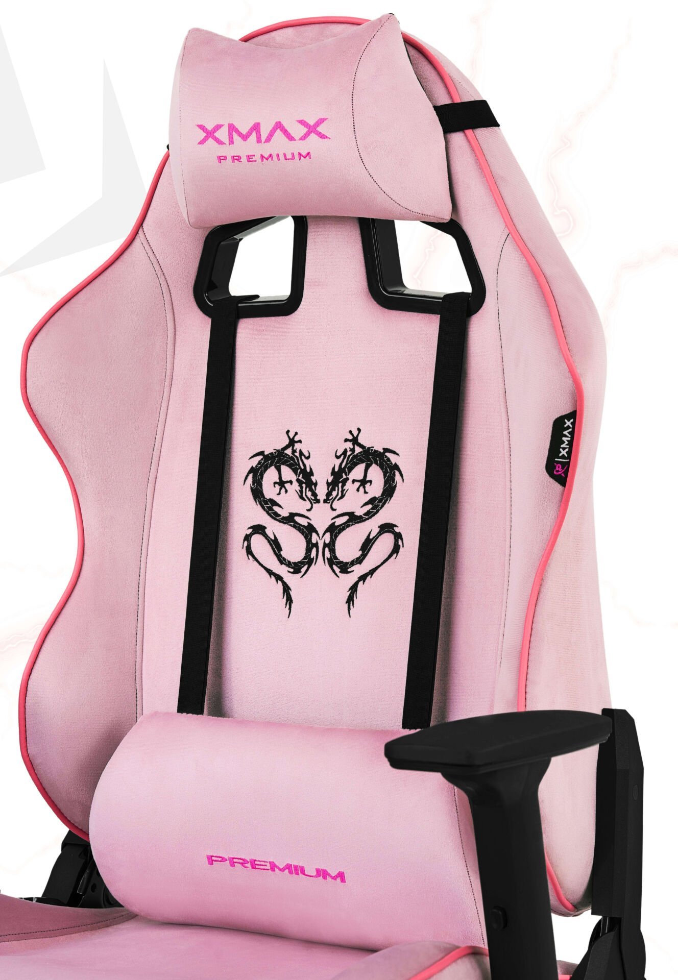 XMAX / Rio Balerion Terletmez Kadife Kumaş Pembe Gaming Oyuncu Koltuğu / 120 Kg Taşır