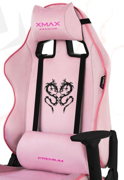 XMAX / Rio Balerion Terletmez Kadife Kumaş Pembe Gaming Oyuncu Koltuğu / 120 Kg Taşır