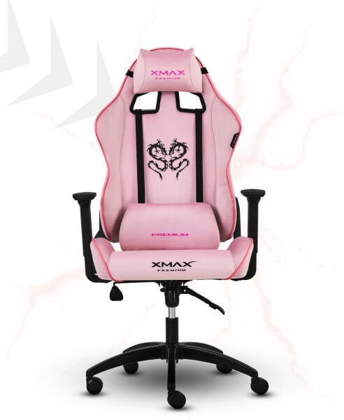 XMAX / Rio Balerion Terletmez Kadife Kumaş Pembe Gaming Oyuncu Koltuğu / 120 Kg Taşır