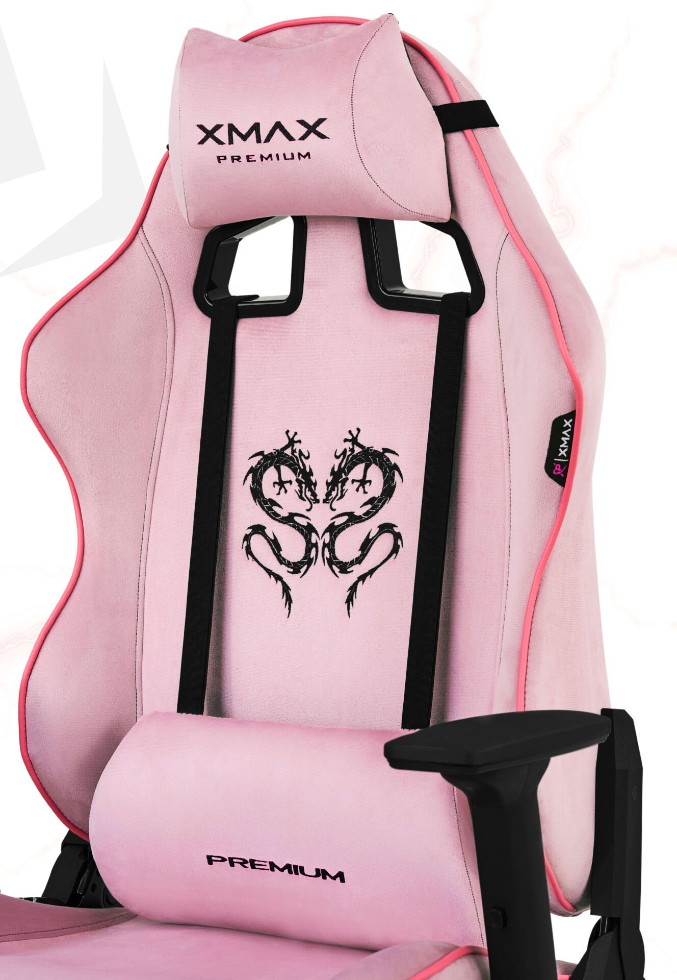 XMAX / Rio Balerion Terletmez Kadife Kumaş Pembe Gaming Oyuncu Koltuğu / 120 Kg Taşır