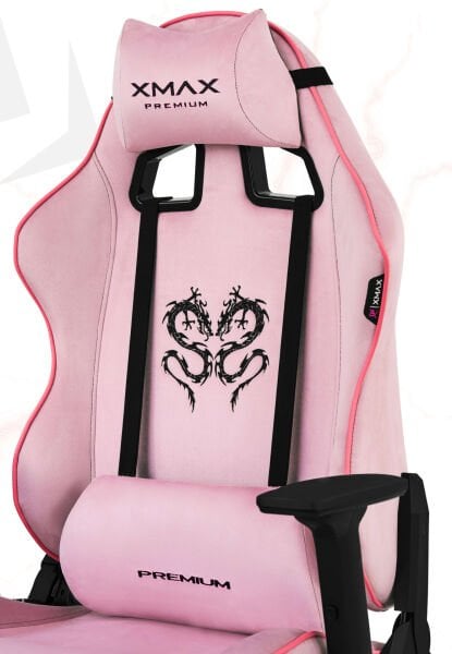 XMAX / Rio Balerion Terletmez Kadife Kumaş Pembe Gaming Oyuncu Koltuğu / 120 Kg Taşır