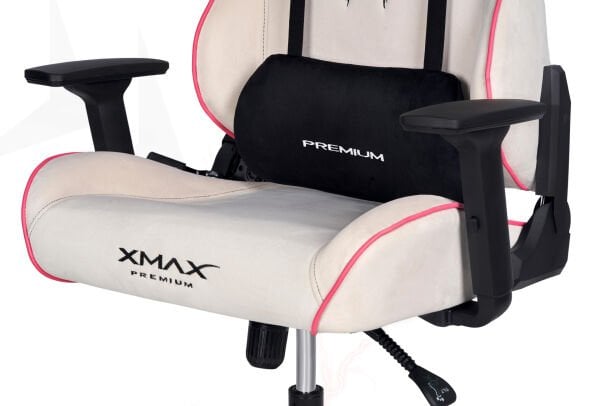 XMAX / Rio Balerion Terletmez Kadife Kumaş Beyaz Gaming Oyuncu Koltuğu / 120 Kg Taşır