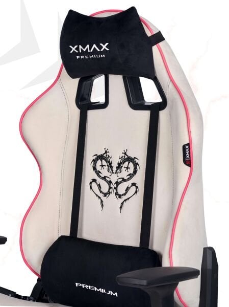 XMAX / Rio Balerion Terletmez Kadife Kumaş Beyaz Gaming Oyuncu Koltuğu / 120 Kg Taşır