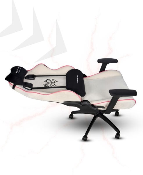 XMAX / Rio Balerion Terletmez Kadife Kumaş Beyaz Gaming Oyuncu Koltuğu / 120 Kg Taşır